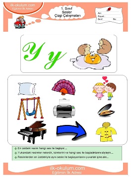 Çocuklar İçin Y Sesi Çalışma Sayfaları 